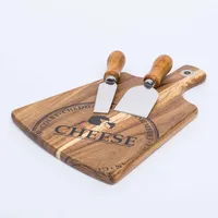 KSP Artisanal 'Acacia Wood' Cheese Paddle With Knives - Set of 3