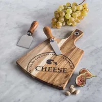 KSP Artisanal 'Acacia Wood' Cheese Paddle With Knives - Set of 3