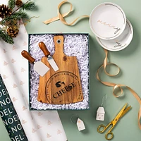 KSP Artisanal 'Acacia Wood' Cheese Paddle With Knives - Set of 3