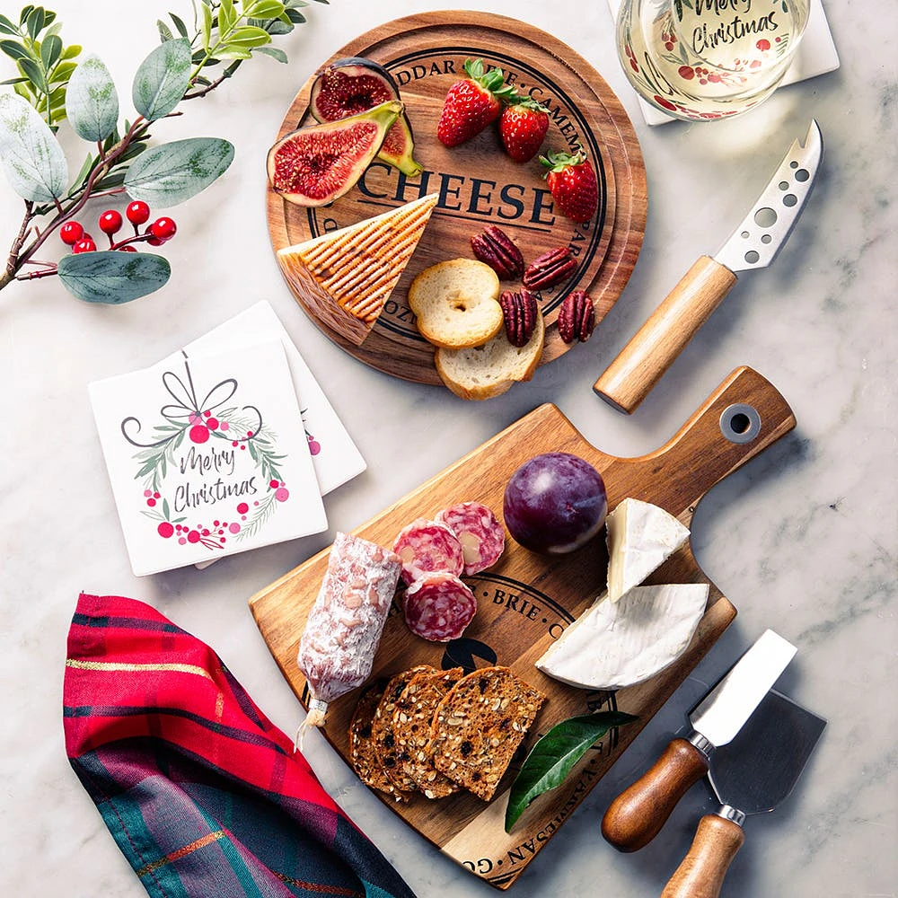 KSP Artisanal 'Acacia Wood' Cheese Paddle With Knives - Set of 3