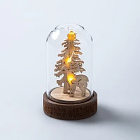 Koopman Christmas LED Cloche Wood Designs (Natural) - Assrt.