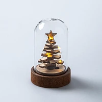 Koopman Christmas LED Cloche Wood Designs (Natural) - Assrt.