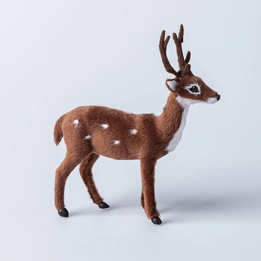 Koopman Christmas Woodland 'Natural' Fuzzy Deer (Asstd