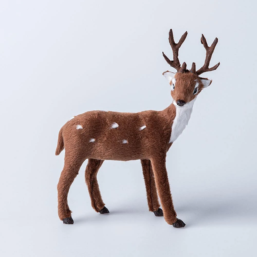 Koopman Christmas Woodland 'Natural' Fuzzy Deer (Asstd