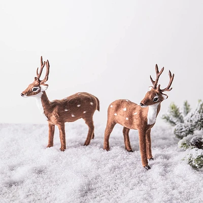 Koopman Christmas Woodland 'Natural' Fuzzy Deer (Asstd