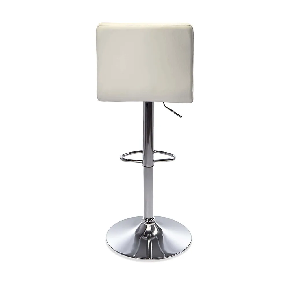 KSP Demi Tufted Faux Leather Bar Stool (White)