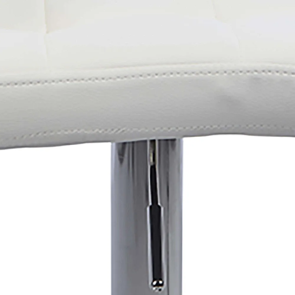 KSP Demi Tufted Faux Leather Bar Stool (White)