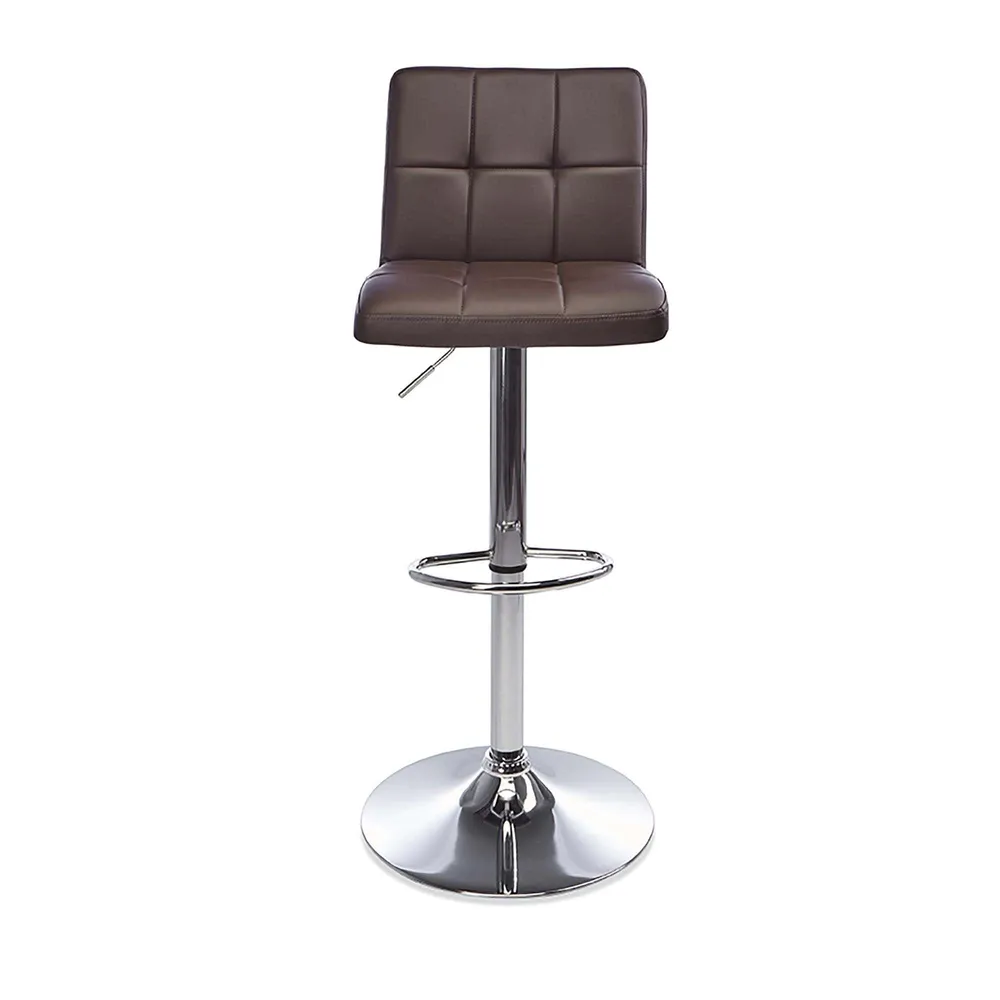 KSP Demi Tufted Faux Leather Bar Stool (Brown)