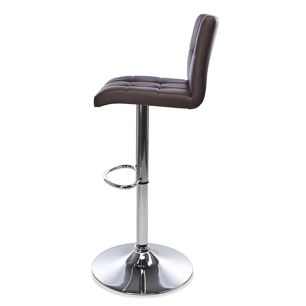 KSP Demi Tufted Faux Leather Bar Stool (Brown)