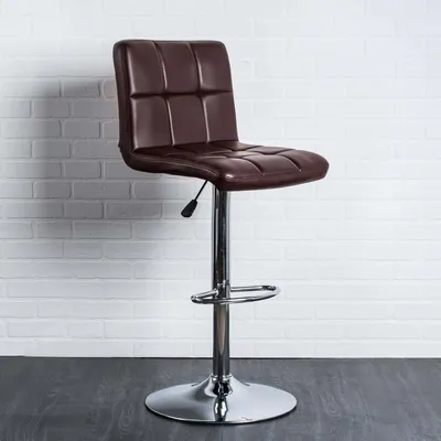 KSP Demi Tufted Faux Leather Bar Stool (Brown)