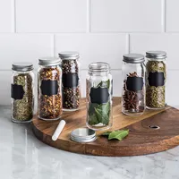 KSP Chalkboard Glass Spice Jar - Set of 6