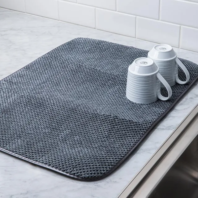 Harman Dry 'Luxe Plush' Microfibre Dish Drying Mat (Indigo