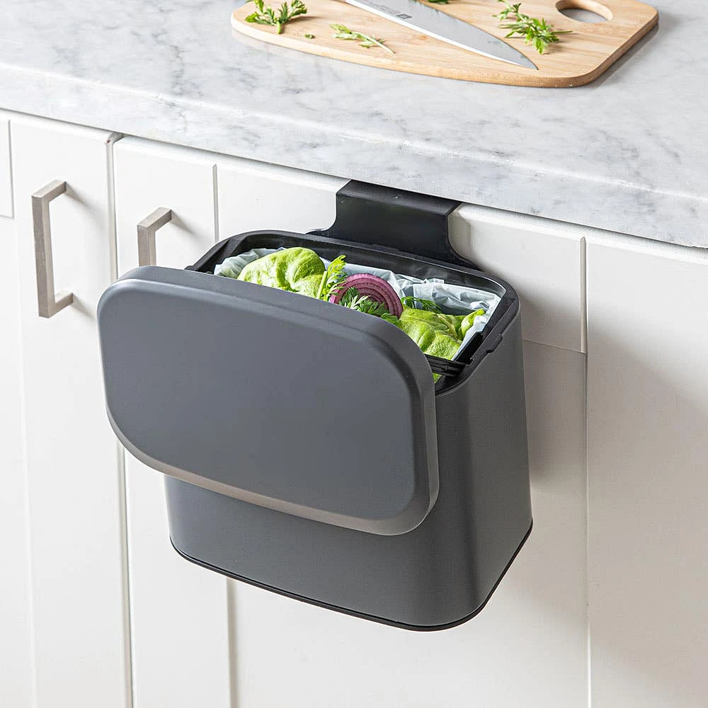 KSP Vesper Compost Bin with Hanging Hook (Matte Grey)