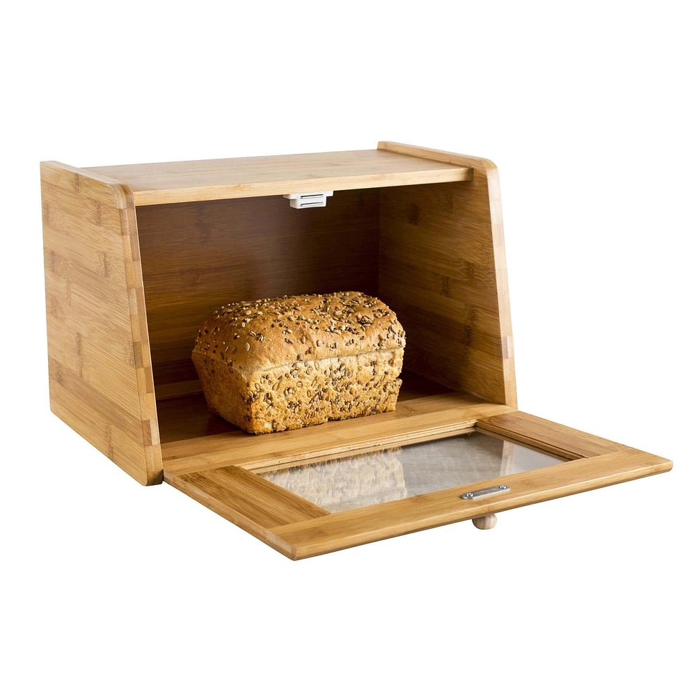 KSP Natura Bamboo Bread Box with Window (Natural) 39 x 24 x 25 cm