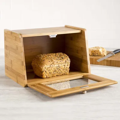 KSP Natura Bamboo Bread Box with Window (Natural) 39 x 24 x 25 cm