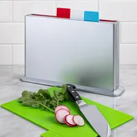 KSP Tab Cutting Board with Holder - Set of 5 (Multi Colour)