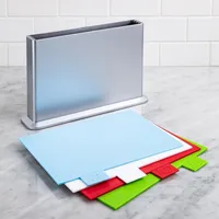 KSP Tab Cutting Board with Holder - Set of 5 (Multi Colour)