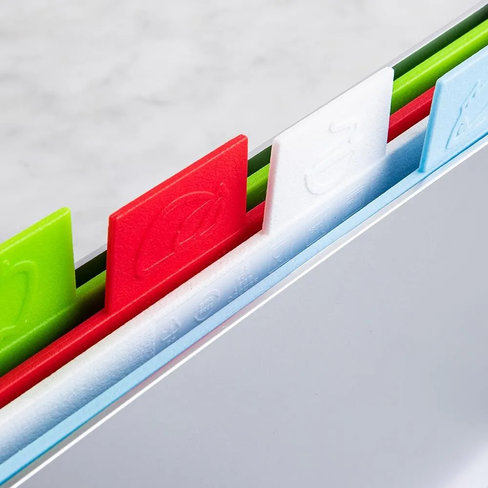 KSP Tab Cutting Board with Holder - Set of 5 (Multi Colour)