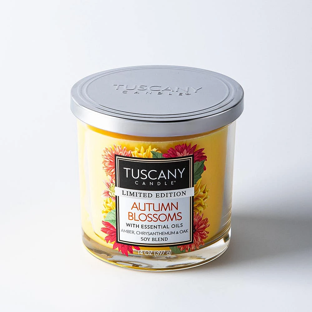 Empire Tuscany 3-Wick 'Autumn Blossoms' Glass Jar Candle 14oz.