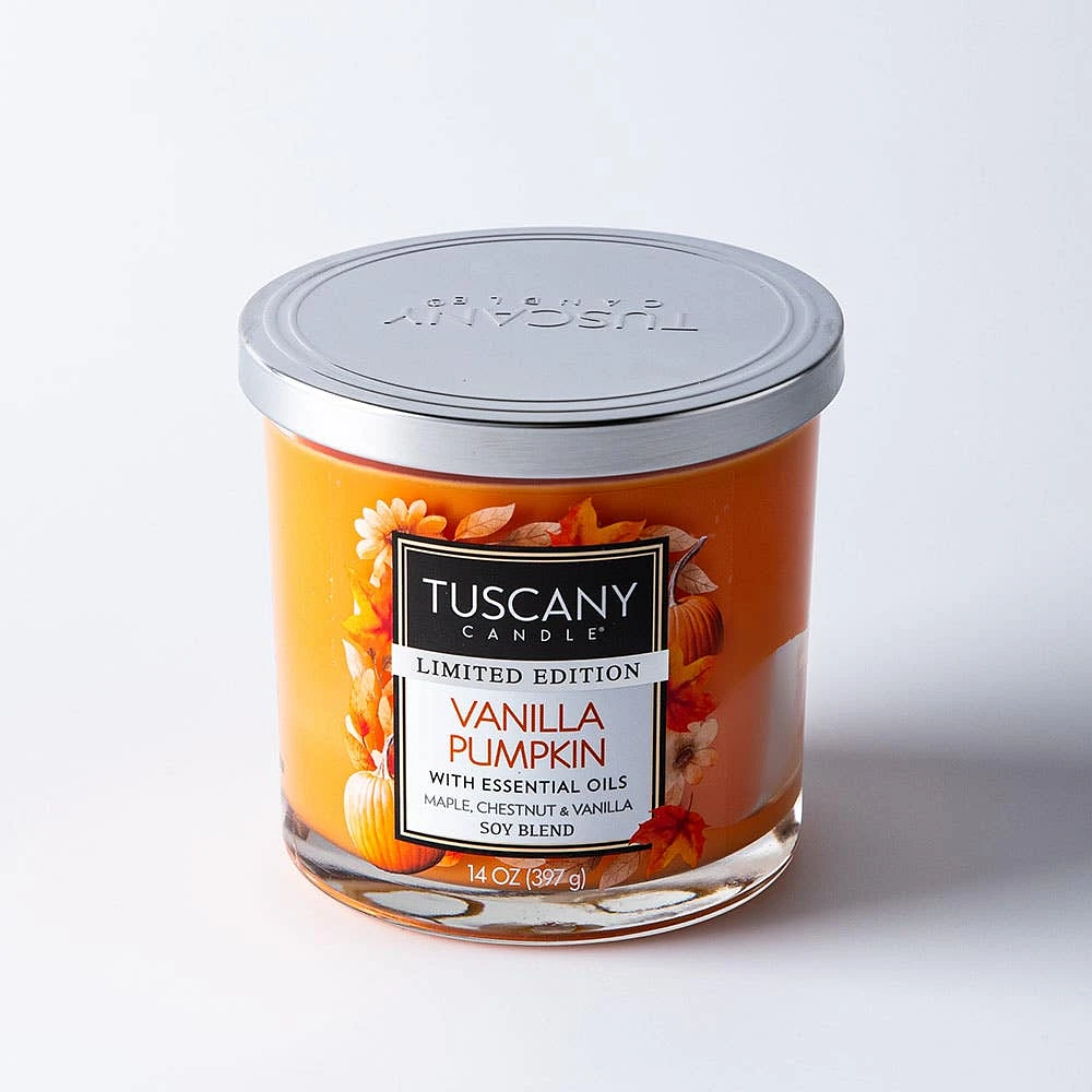 Empire Tuscany 3-Wick 'Vanilla Pumpkin' Glass Jar Candle 14oz.