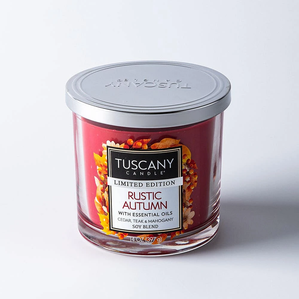 Empire Tuscany 3-Wick 'Rustic Autumn' Glass Jar Candle 14oz.