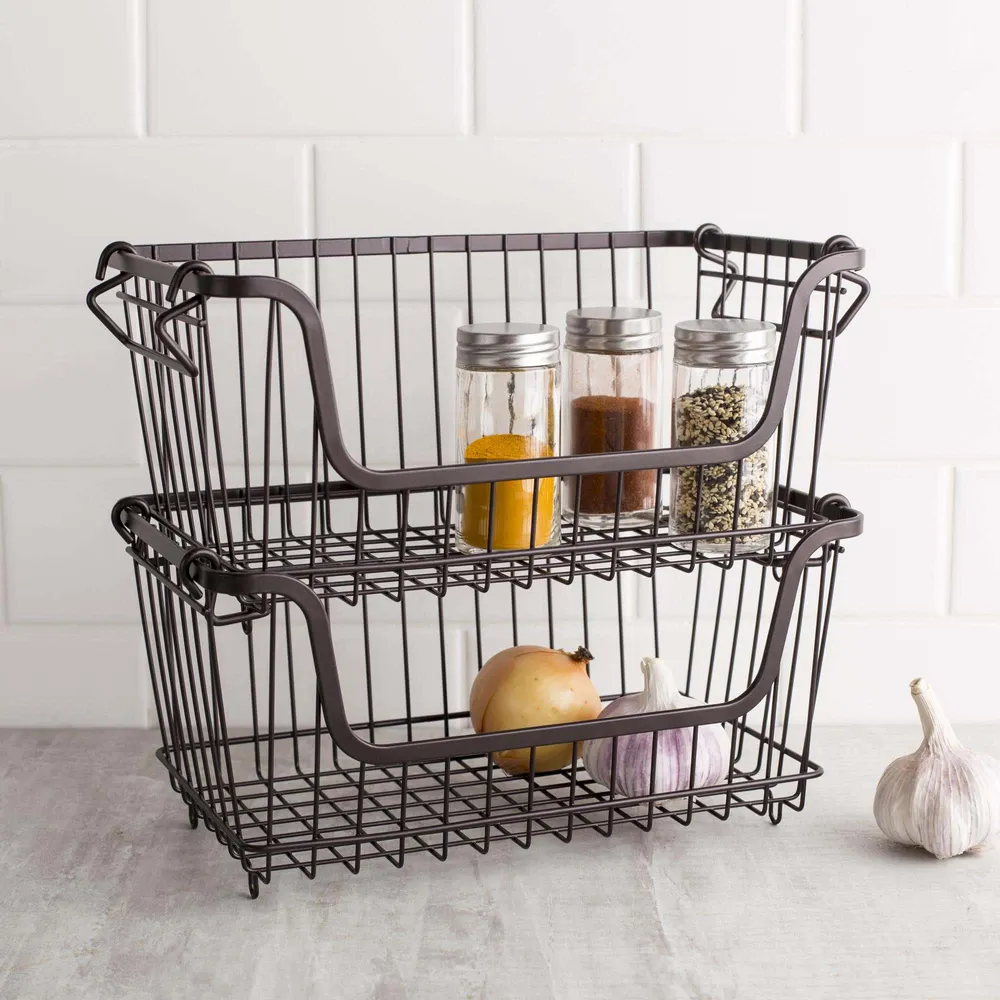 KSP Ashley Stacking Wire Basket (Brown) x x cm