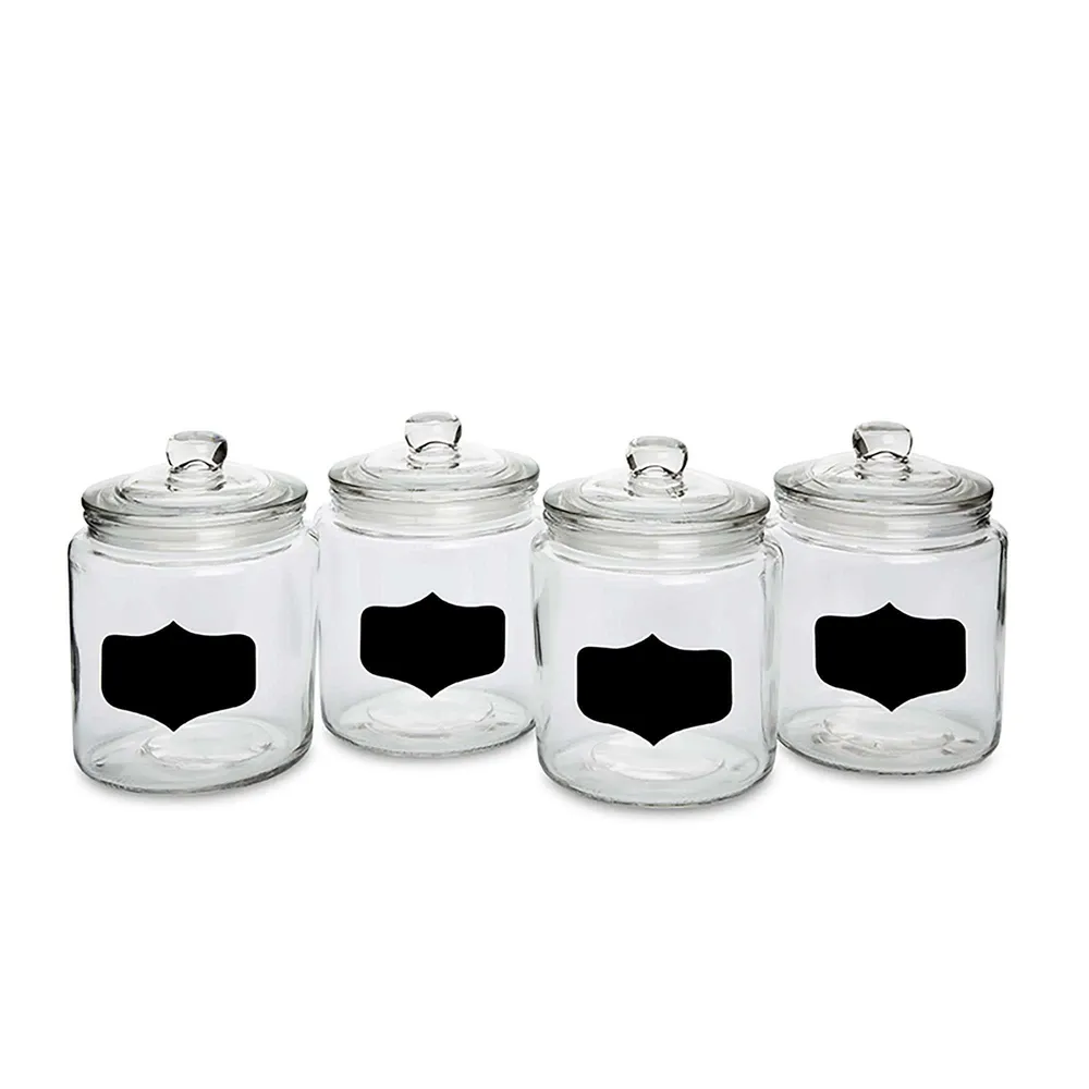 KSP Loop 'Square' Glass Canister with Lid - Set of 3 (Clear)