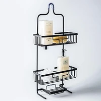 KSP Aquastor Rust-Free Aluminum Shower Caddy 3-Tier (Black)