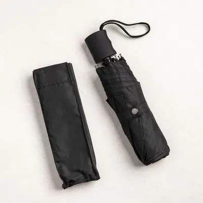 Home Essential Rain-Guard Auto-Folding Umbrella (Black)