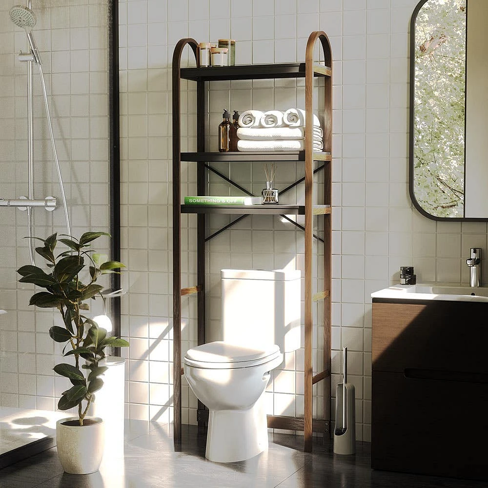 Umbra Bellwood Over The Toilet Shelf (Black/Walnut)