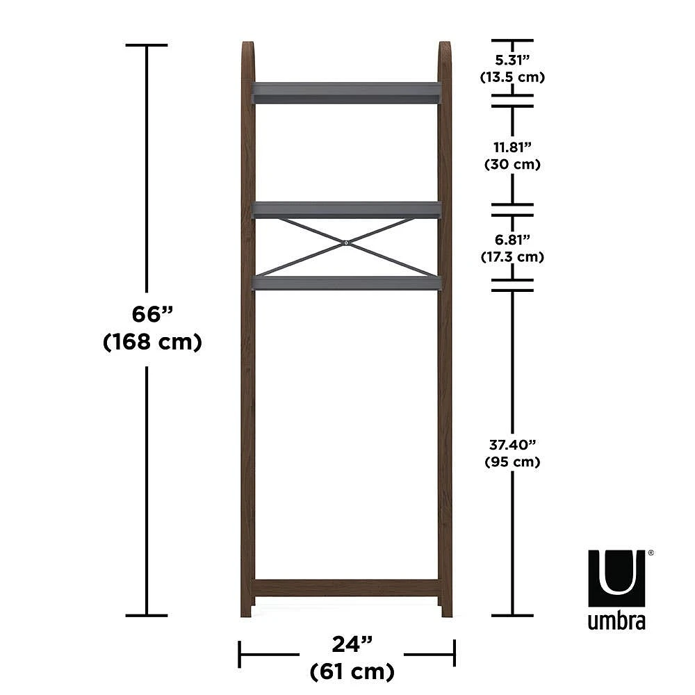 Umbra Bellwood Over The Toilet Shelf (Black/Walnut)