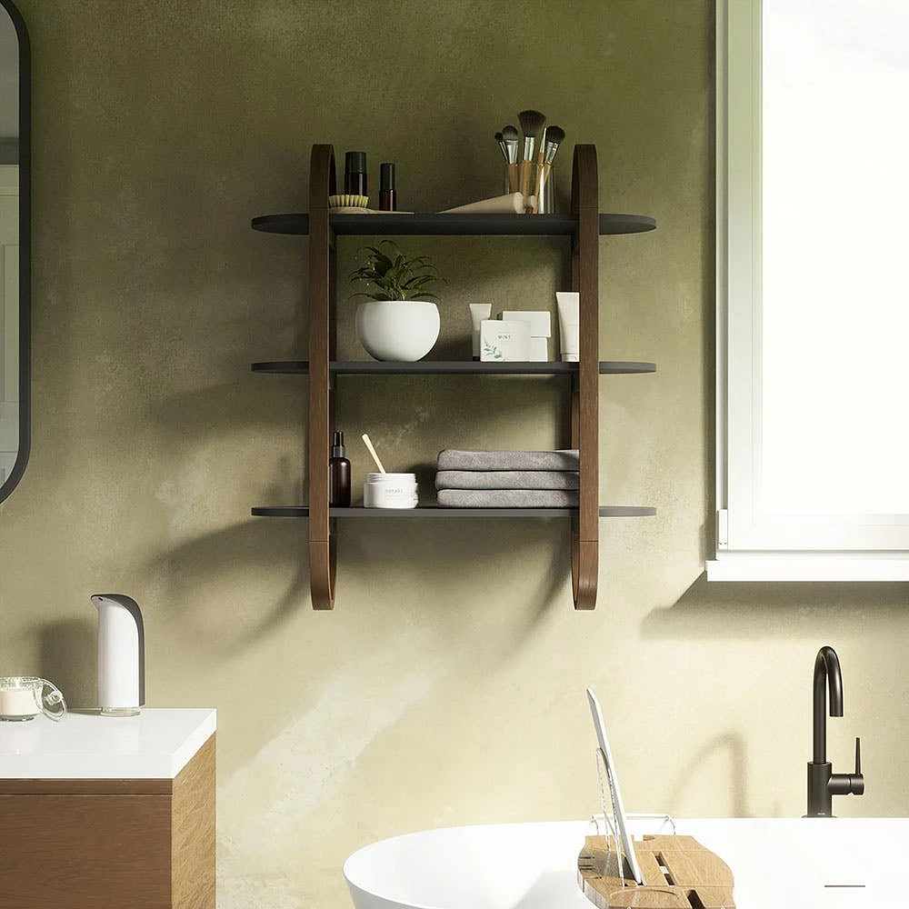 Umbra Bellwood Wall Shelf (Black/Walnut)