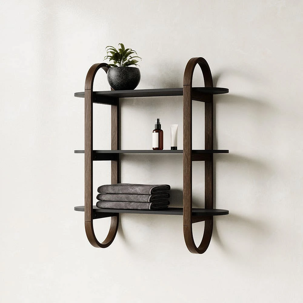 Umbra Bellwood Wall Shelf (Black/Walnut)