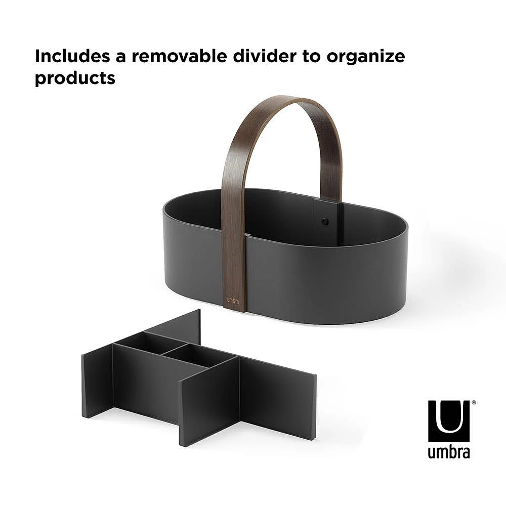 Umbra Bellwood Bath Storage Caddy (Black/Walnut)