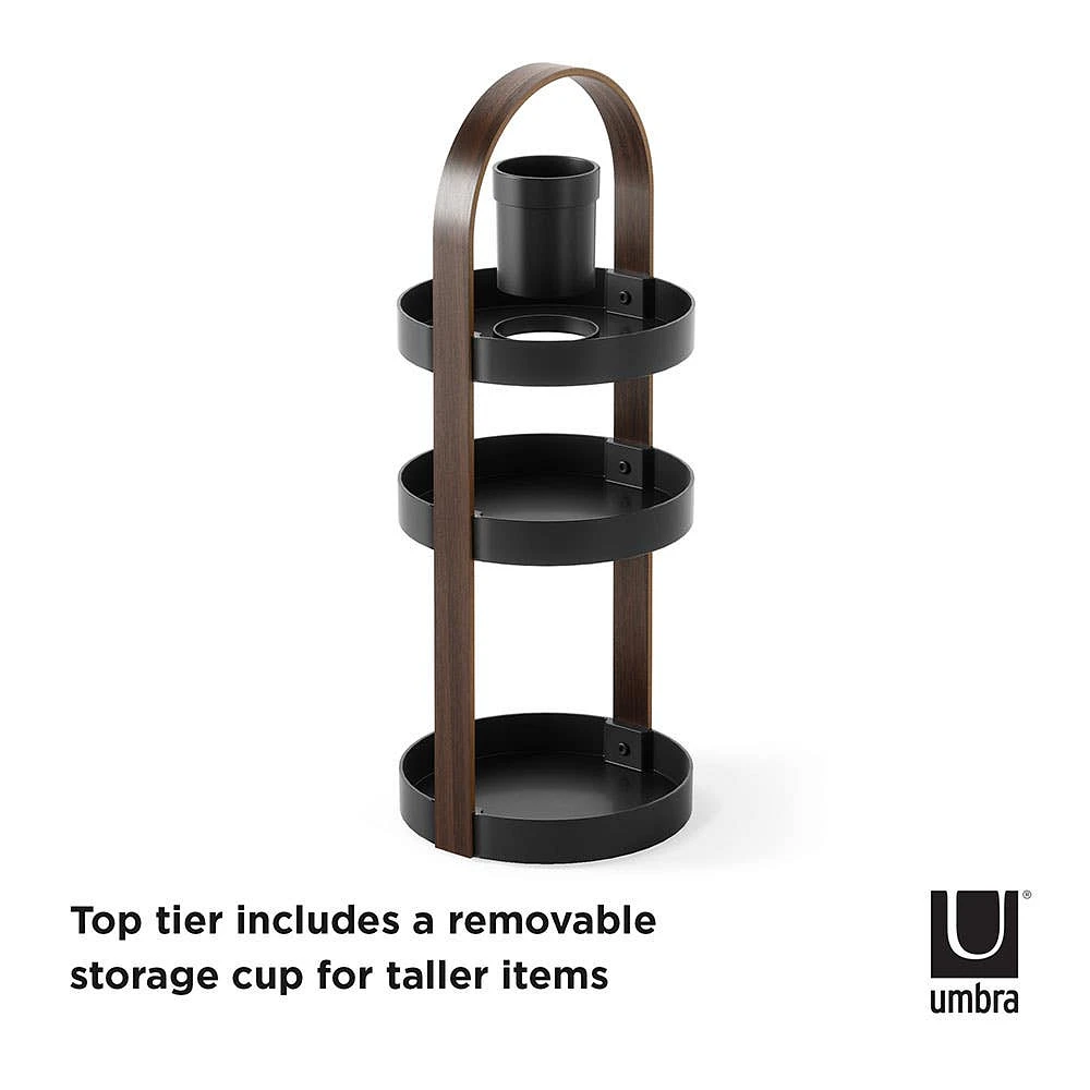 Umbra Bellwood '3-Tier' Cosmetic Organizer (Black/Walnut)