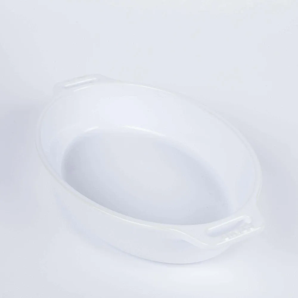 Staub En France Ceramic Oval 9"x6" Roasting Dish (White)