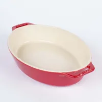 Staub En France Ceramic Oval 11"x8" Roasting Dish (Cherry)