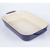 Staub En France Ceramic 13"x9" Rectangular Bake Dish (Dark Blue)