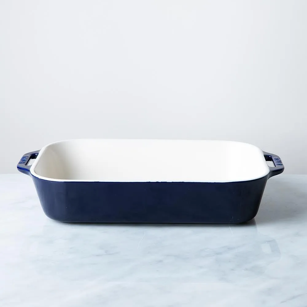 Staub En France Ceramic 13"x9" Rectangular Bake Dish (Dark Blue)