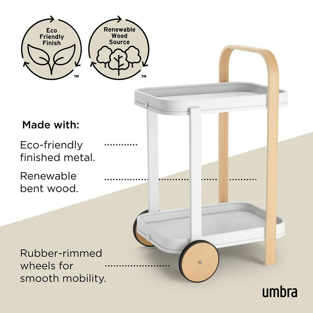 Umbra Bellwood Bar-Serving Cart 20.8x17x31.4"H (Natural/White)