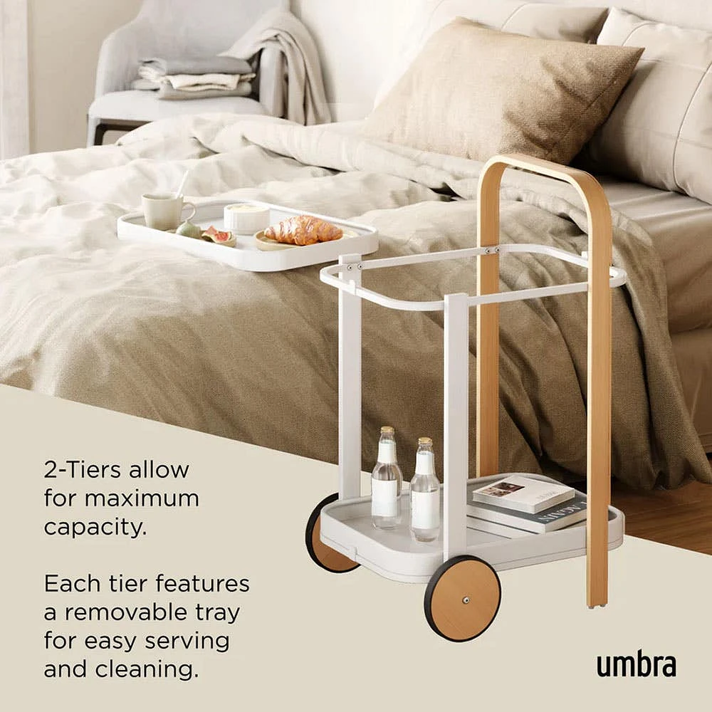 Umbra Bellwood Bar-Serving Cart 20.8x17x31.4"H (Natural/White)