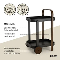 Umbra Bellwood Bar-Serving Cart 20.8x17x31.4"h (Black/Walnut)