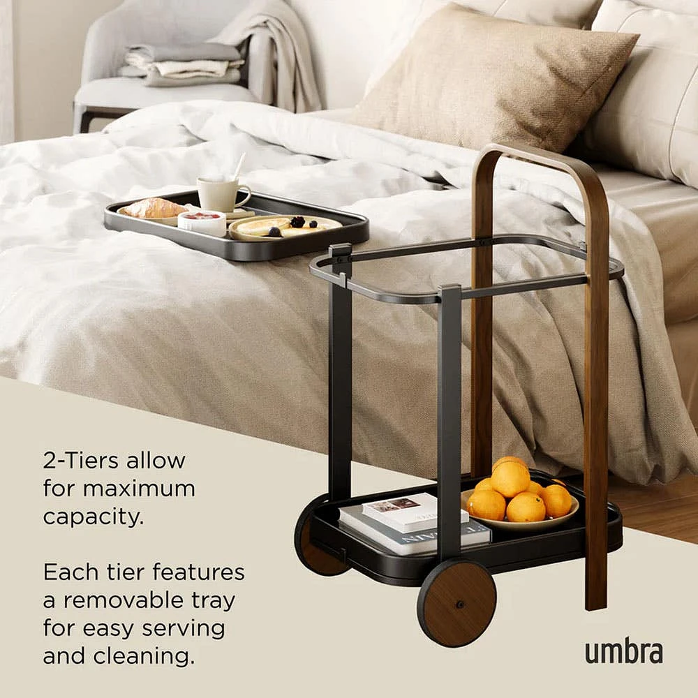 Umbra Bellwood Bar-Serving Cart 20.8x17x31.4"h (Black/Walnut)