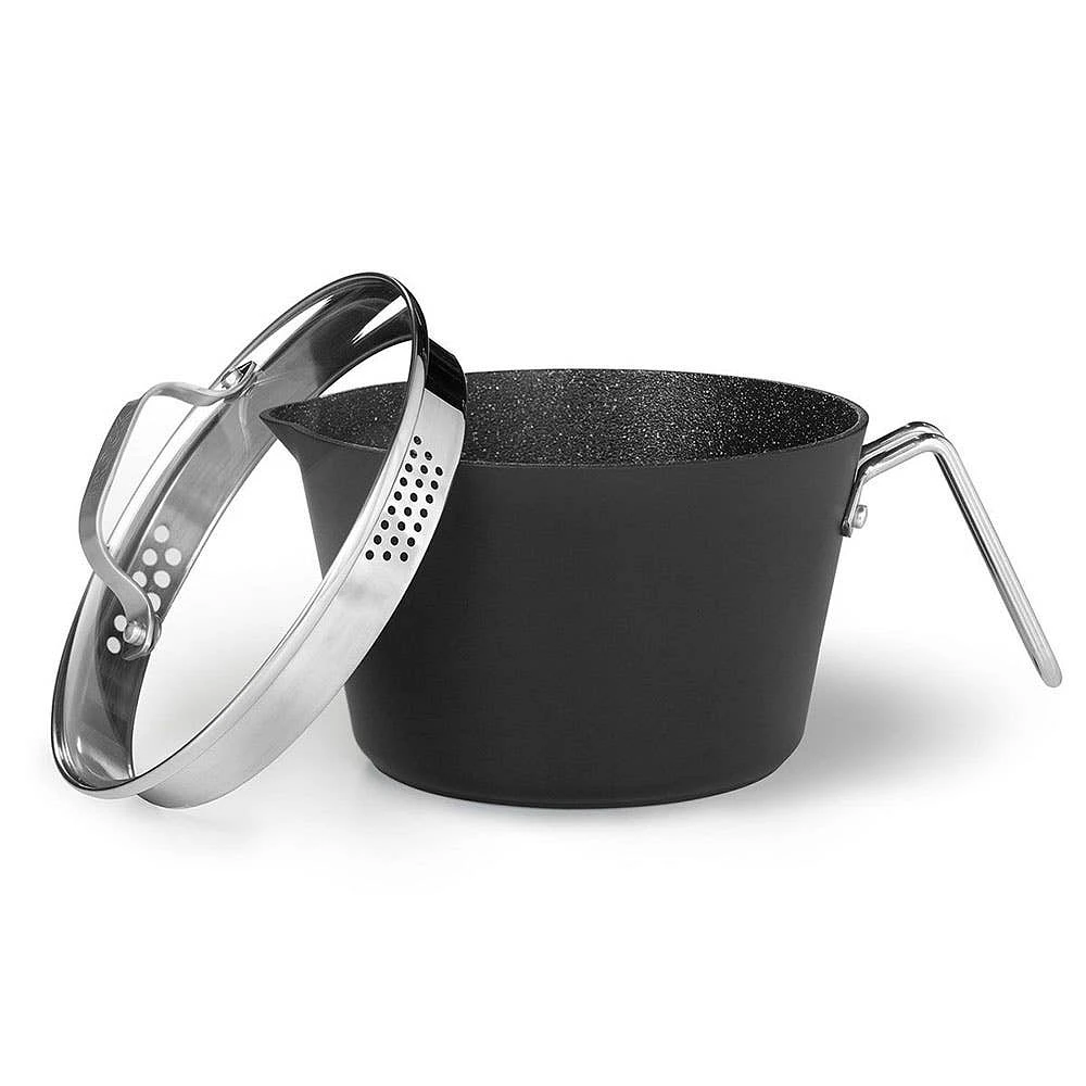 The Rock Cook and Stir Non-Stick Saucepan - S/2 (Blk/Stainless Steel)