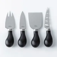 Trudeau Maison Cheese Knives - Set of 4 (Black/Stainless Steel)