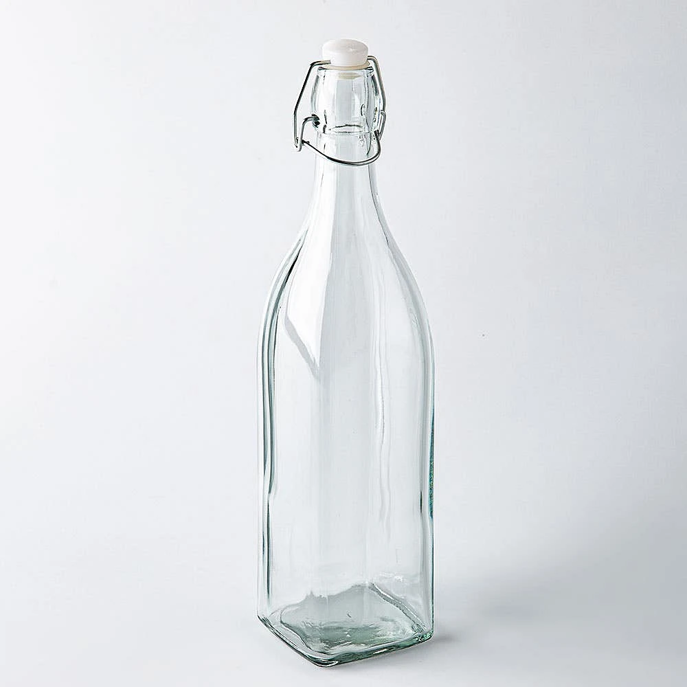 KSP Verrone 'Square' Glass Bottle with Stopper (1L)