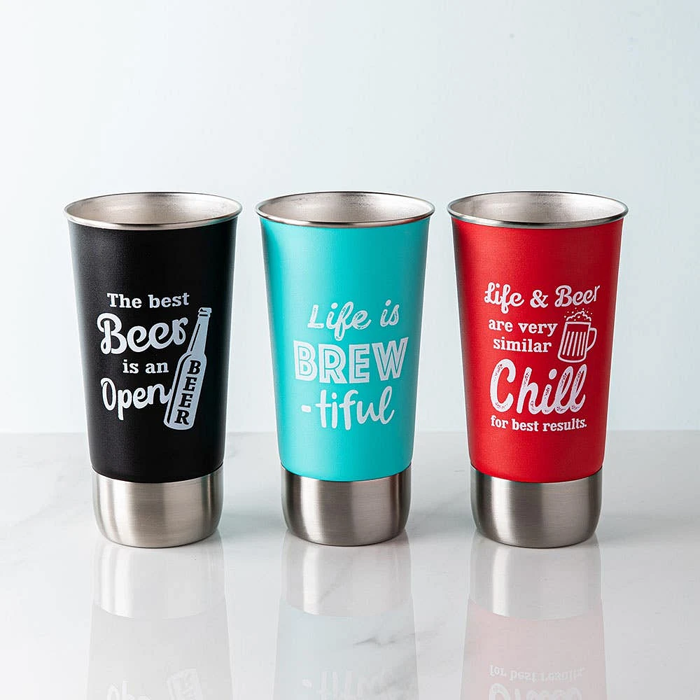 Pure Stainless Steel Tumbler with Bottle Cap Opener 500ml (Asstd.)