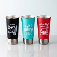 Pure Stainless Steel Tumbler with Bottle Cap Opener 500ml (Asstd.)