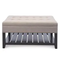 KSP Conrad Upholstered Storage Bench (Natural)