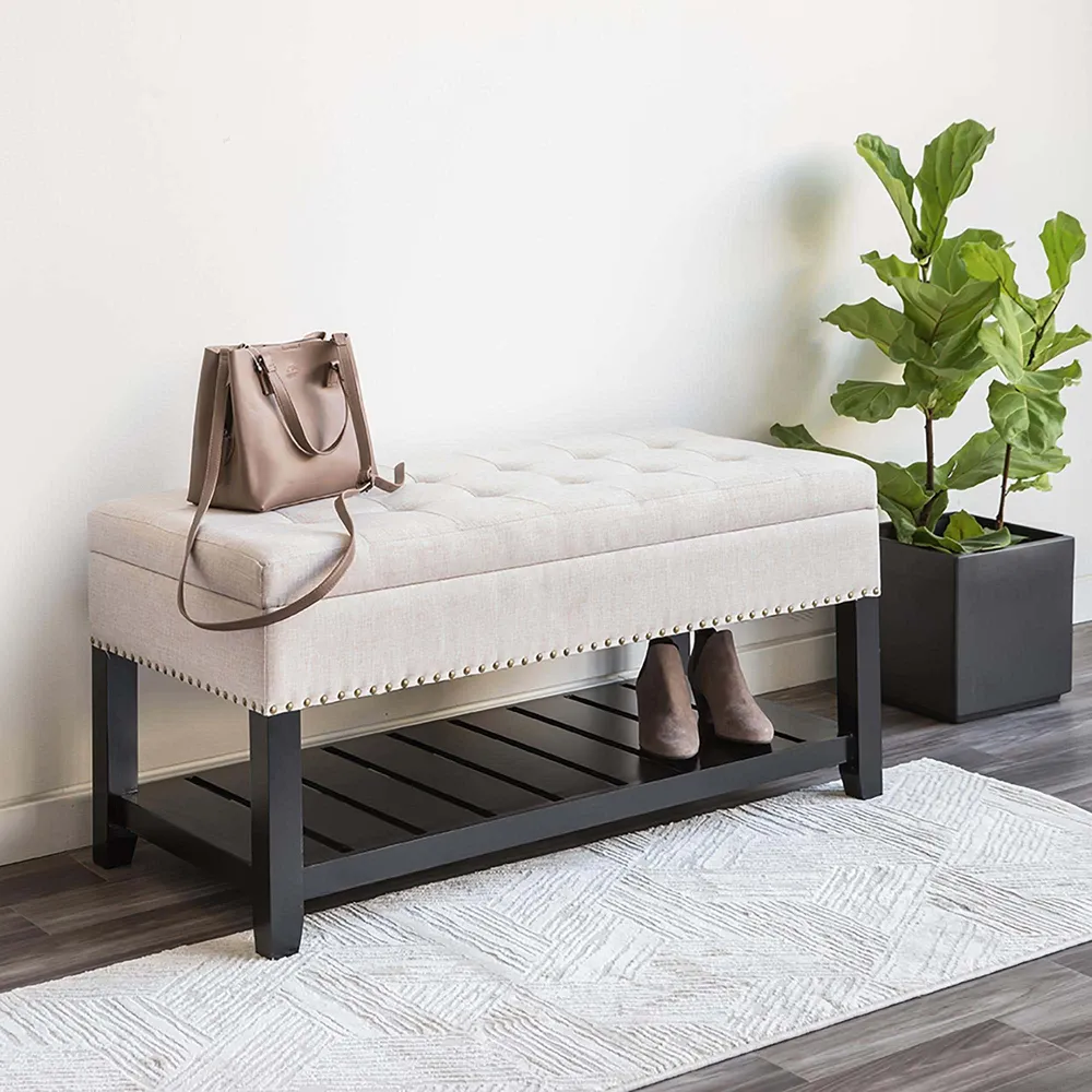 KSP Conrad Upholstered Storage Bench (Natural)